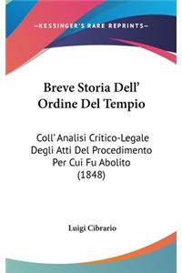 Breve Storia Dell' Ordine del Tempio