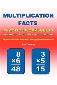Multiplication Facts Practice Worksheets Arithmetic Workbook with Answers