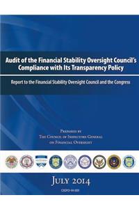 Audit of the Financial Stability Oversight Council's Compliance with Its Transparency Policy