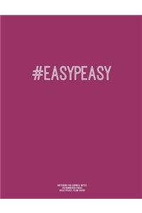 Notebook for Cornell Notes, 120 Numbered Pages, #EASYPEASY, Plum Cover