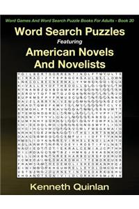 Word Search Puzzles Featuring American Novels And Novelists