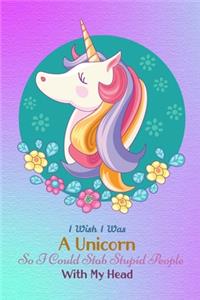 Unicorn Notebook Journal and Sketchbook with Quote