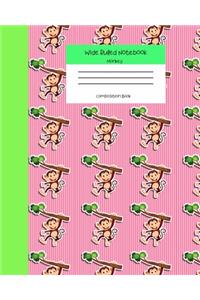 Wide Ruled Monkey Notebook Composition Book