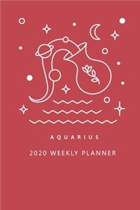 Aquarius 2020 Weekly Planner (Red)
