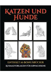 Ausmalvorlagen für Erwachsene (Katzen und Hunde)