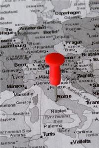 Rome, Italy Marked with a Red Pin on the Map Journal