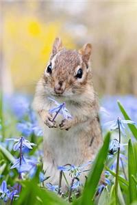 Chipmunk with a Flower - Lined Notebook with Margins