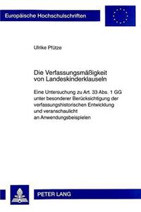 Die Verfassungsmaeßigkeit Von Landeskinderklauseln