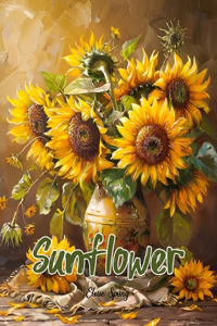 Sunflower Coloring Book for Adults.