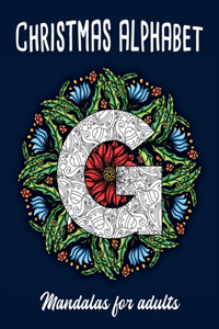Christmas Alphabet. Mandala for adults
