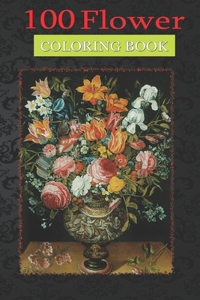 100 Flower Coloring Book