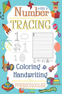 Number Tracing Coloring & Handwriting Book for Preschooler