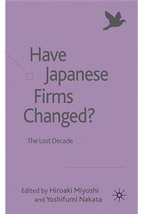 Have Japanese Firms Changed?