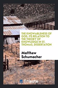 Knowableness of God