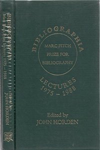 Bibliographia: Marc Fitch Prize for Bibliography, Lectures 1975-1988