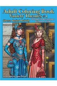 Adult Coloring Book Variety Themes #1