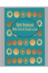 Math Book with grid and ruled lines
