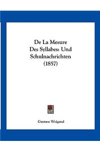 De La Mesure Des Syllabes