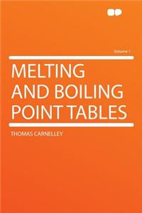 Melting and Boiling Point Tables Volume 1