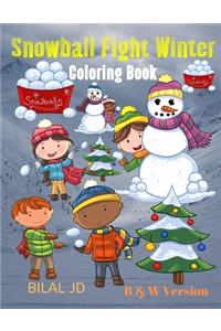 Snowball Fight Winter Coloring Book
