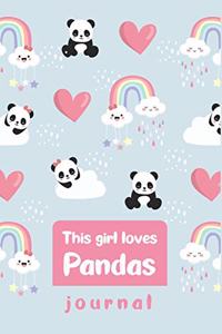 This Girl Loves Pandas - Journal - Size 6 x 9 - 120 Lined Pages
