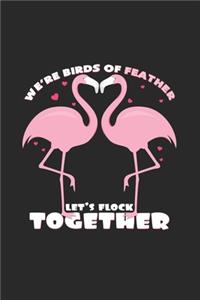 Let's flock together: 6x9 Flamingo - lined - ruled paper - notebook - notes