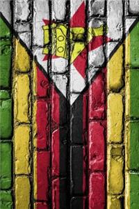 Zimbabwe, Africa Flag on Brick Journal