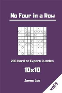 No Four in a Row Puzzles - 200 Hard to Expert 10x10 vol. 4