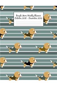 Beagle Mom Weekly Planner October 2018 - December 2019: Canine Gift Notebook Planning Organizer for Puppy Lovers