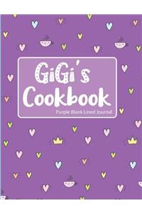 Gigi's Cookbook Purple Blank Lined Journal