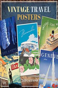 VINTAGE TRAVEL POSTERS 2021 SQUARE BTUK