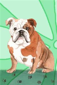 Bullet Journal Notebook for Dog Lovers, English Bulldog Sitting Pretty 4