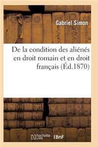 de la Condition Des Aliénés En Droit Romain Et En Droit Français