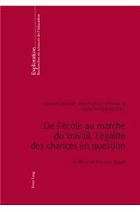 de l'École Au Marché Du Travail, l'Égalité Des Chances En Question