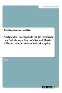 Analyse der Hintergründe für die Exilierung des Paderborner Bischofs Konrad Martin während des deutschen Kulturkampfes