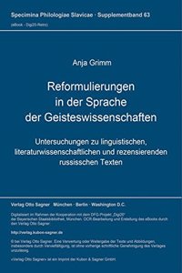 Reformulierungen in der Sprache der Geisteswissenschaften