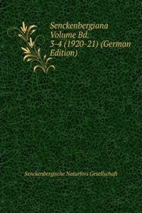 Senckenbergiana Volume Bd. 3-4 (1920-21) (German Edition)