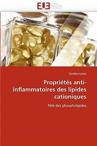 Propriétés Anti-Inflammatoires Des Lipides Cationiques