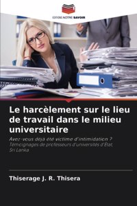 Le harcèlement sur le lieu de travail dans le milieu universitaire