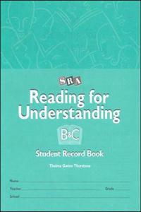 Reading for Understanding, Student Record Books for Levels B & C, Grades 3-12