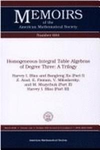 Homogeneous Integral Table Algebras of Degree Three