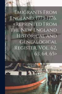 Emigrants From England, 1773-1776.