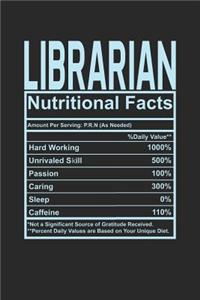 Librarian Nutritional Facts: 6x9 dot grid notebook, 120 Pages, Composition Book and Journal, funny gift for your favorite Librarian