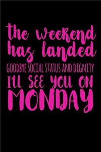 The Weekend Has Landed Goodbye Social Status And Dignity I'll See You On Monday