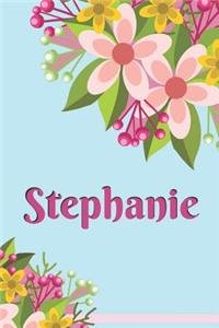 Stephanie Personalized Blank Lined Journal Notebook