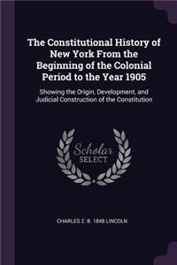 The Constitutional History of New York From the Beginning of the Colonial Period to the Year 1905