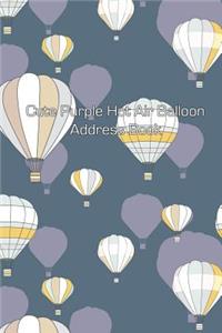 Cute Purple Hot Air Balloon Address Book