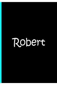 Robert - Black Personalized Journal / Notebook / Blank Lined Pages / Soft Matte