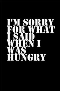 I'm sorry for what I said when I was hungry