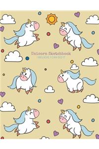 Cute Unicorn #19, Doodle Journal for Kids, Sketch Book for Kids, Sketch Book for Girls